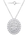 Forever Grown Diamonds Lab Grown Diamond Double Halo Cluster 18" Pendant Necklace (2 Ct. T.w.) In Sterling Silver Or 14k Go In Sterling Silver