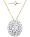 Forever Grown Diamonds Lab Grown Diamond Double Halo Cluster 18" Pendant Necklace (2 Ct. T.w.) In Sterling Silver Or 14k Go In Gold-plated Sterling Silver