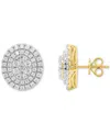 Forever Grown Diamonds Lab Grown Diamond Double Halo Cluster Stud Earrings (2 Ct. T.w.) In Sterling Silver Or 14k Gold-plat In Gold-plated Sterling Silver
