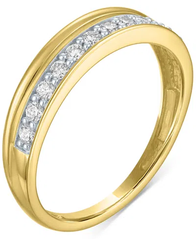 Forever Grown Diamonds Lab-grown Diamond Faux-stack Ring (1/4 Ct. T.w.) In 10k Yellow Gold