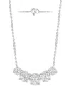Forever Grown Diamonds Lab Grown Diamond Five Cluster 18" Necklace (2 Ct. T.w.) In Sterling Silver Or 14k Gold-plated Sterl In Sterling Silver