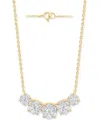 Forever Grown Diamonds Lab Grown Diamond Five Cluster 18" Necklace (2 Ct. T.w.) In Sterling Silver Or 14k Gold-plated Sterl In Gold-plated Sterling Silver