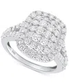 Forever Grown Diamonds Lab Grown Diamond Halo Cluster Ring (2 Ct. T.w.) In Sterling Silver Or 14k Gold-plated Sterling Silv In Sterling Silver