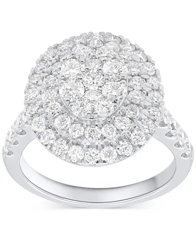 Forever Grown Diamonds Lab-grown Diamond Halo Cluster Ring (2 Ct. T.w.) In Sterling Silver Or 14k Gold-plated Sterling Silv