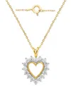 Forever Grown Diamonds Lab-grown Diamond Heart 18" Pendant Necklace (1 Ct. T.w.) In Sterling Silver Or 14k Gold-plated Ster In Gold-plated Sterling Silver