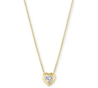 Forever Grown Diamonds Lab-grown Diamond Heart Bezel Necklace (1/3 Ct. T.w.) In 10k Yellow Gold