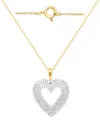 Forever Grown Diamonds Lab-grown Diamond Heart Pendant 18" Necklace (2 Ct. T.w.) In Sterling Silver Or 14k Gold-plated Ster In Gold-plated Sterling Silver