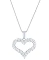Forever Grown Diamonds Lab Grown Diamond Heart Pendant Necklace (1/2 Ct. T.w.) In Sterling Silver, 16" + 2" Extender In Sterling Silver
