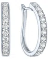 Forever Grown Diamonds Lab-grown Diamond Hoop Earrings (1 Ct. T.w.) In Sterling Silver Or 14k Gold-plated Sterling Silver In Sterling Silver