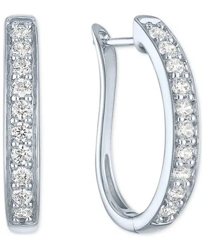 Forever Grown Diamonds Lab-grown Diamond Hoop Earrings (1/2 Ct. T.w.) In Sterling Silver Or 14k Gold-plated Sterling Silver