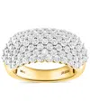 Forever Grown Diamonds Lab-grown Diamond Pave Band (2 Ct. T.w.) In Sterling Silver Or 14k Gold-plated Sterling Silver In Gold-plated Sterling Silver