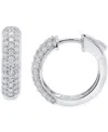 Forever Grown Diamonds Lab Grown Diamond Pave Small Hoop Earrings (1 Ct. T.w.) In Sterling Silver In Sterling Silver
