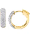 FOREVER GROWN DIAMONDS LAB GROWN DIAMOND PAVE SMALL HUGGIE HOOP EARRINGS (1/2 CT. T.W.) IN STERLING SILVER OR 14K GOLD-PLAT