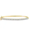 Forever Grown Diamonds Lab-grown Diamond Prong Bangle Bracelet (1 Ct. T.w.) In Sterling Silver Or 14k Gold-plated Sterling In Gold-plated Sterling Silver