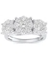 Forever Grown Diamonds Lab-grown Diamond Three Stone Ring (2 Ct. T.w.) In Sterling Silver Or 14k Gold-plated Sterling Silve In Sterling Silver