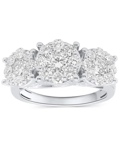 Forever Grown Diamonds Lab-grown Diamond Three Stone Ring (2 Ct. T.w.) In Sterling Silver Or 14k Gold-plated Sterling Silve
