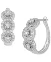 Forever Grown Diamonds Lab Grown Diamond Triple Halo Hoop Earrings (1/2 Ct. T.w.) In Sterling Silver In Sterling Silver