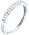 Forever Grown Diamonds Lab-grown Two-row Diamond Ring (1/3 Ct. T.w.) In 10k White Gold In White Gold