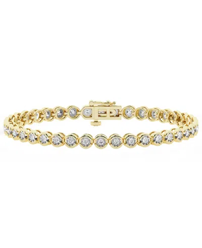 Forever Grown Diamonds Lab-grown Diamond Bracelet (2 Ct. T.w.) In 14k Yellow Gold-plating Over Sterling Silver (also Availa In Gold-plated Sterling Silver