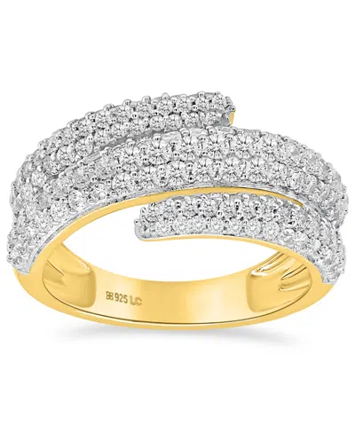 Forever Grown Diamonds Lab-grown Diamond Bypass Ring (2 Ct. T.w.) In Sterling Silver (also In 14k Gold-plated Sterling Silv In Gold-plated Sterling Silver