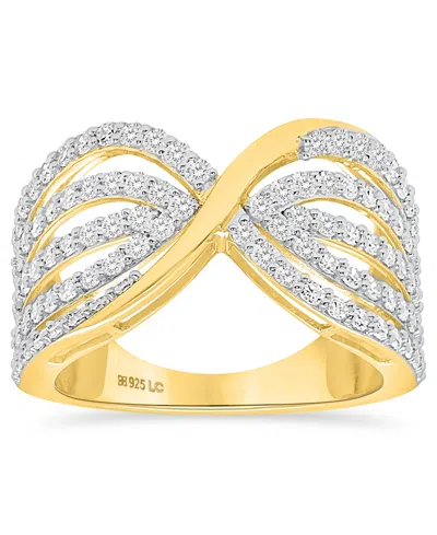 Forever Grown Diamonds Lab-grown Diamond Crisscross Multi-row Ring (1 Ct. T.w.) In Sterling Silver (also In 14k Gold-plated In Gold-plated Sterling Silver