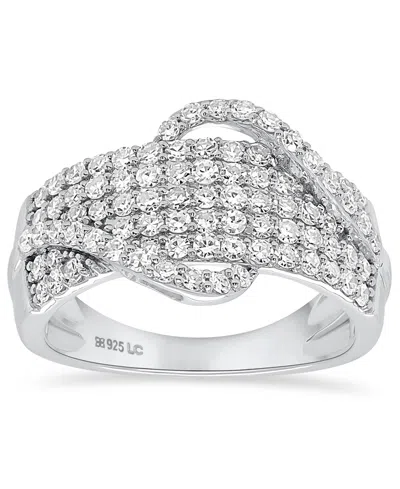 Forever Grown Diamonds Lab-grown Diamond Crossover Statement Ring (1 Ct. T.w.) In Sterling Silver (also In 14k Gold-plated 