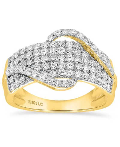 Forever Grown Diamonds Lab-grown Diamond Crossover Statement Ring (1 Ct. T.w.) In Sterling Silver (also In 14k Gold-plated  In Gold-plated Sterling Silver