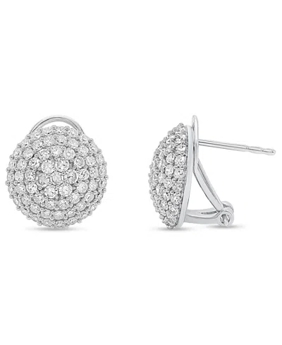 Forever Grown Diamonds Lab-grown Diamond Dome Stud Earrings (2 Ct. T.w.) In Sterling Silver (also In 14k Gold-plated Sterli