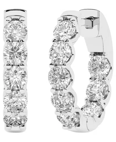 Forever Grown Diamonds Lab-grown Diamond Hoop Earrings (2 Ct. T.w.) In Sterling Silver
