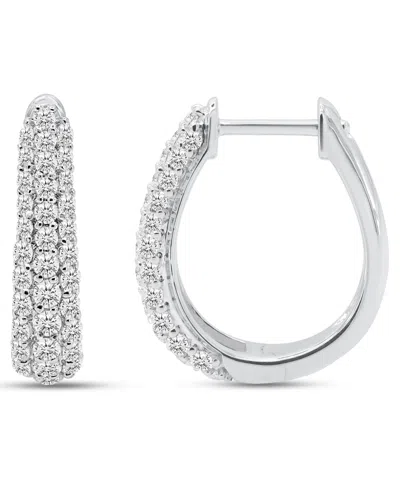 Forever Grown Diamonds Lab-grown Diamond Multi-row Hoop Earrings (1 Ct. T.w.) In Sterling Silver (also Available In Sterlin