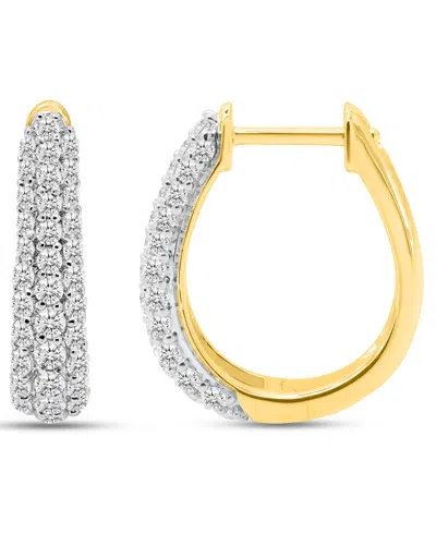 Forever Grown Diamonds Lab-grown Diamond Multi-row Hoop Earrings (1 Ct. T.w.) In Sterling Silver (also Available In Sterlin In Gold-plated