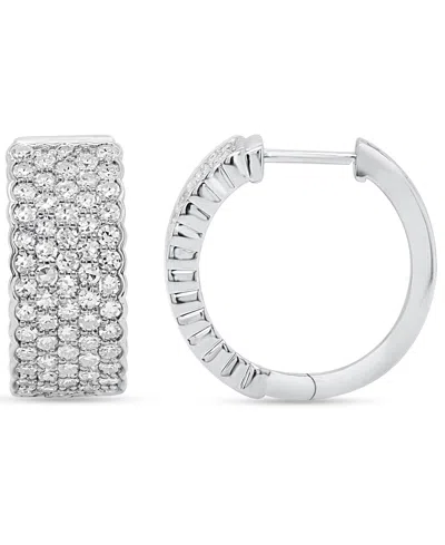 Forever Grown Diamonds Lab-grown Diamond Multi-row Hoop Earrings (2 Ct. T.w.) In Sterling Silver (also In 14k Gold-plated S
