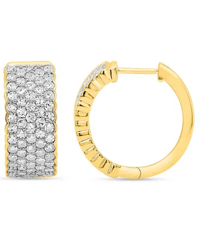 Forever Grown Diamonds Lab-grown Diamond Multi-row Hoop Earrings (2 Ct. T.w.) In Sterling Silver (also In 14k Gold-plated S In Gold-plated Sterling Silver