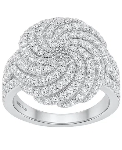 Forever Grown Diamonds Lab-grown Diamond Swirl Cluster Ring (2 Ct. T.w.) In Sterling Silver