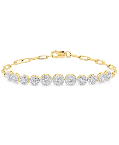 Forever Grown Diamonds Lab-grown Diamond Tennis Bracelet (2 Ct. T.w.) In Sterling Silver In Gold-plated Sterling Silver