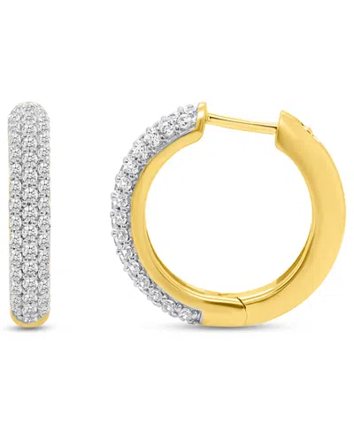 Forever Grown Diamonds Lab-grown Diamond Triple Row Hoop Earrings (1 Ct. T.w.) In Sterling Silver (also Available In Sterli In Gold-plated