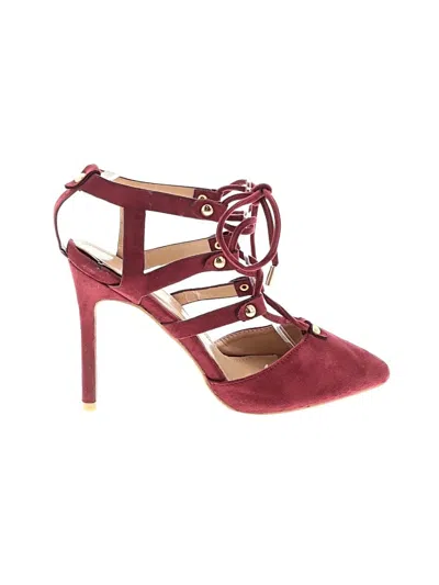 Pre-owned Forever Heels In Burgundy