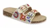 Forever Link Women's Double Buckle Bacon Flat Sandals In Beige Multi In Multi