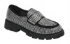 Forever Link Women's Rhinestone Loafers In Silver/black In Silver