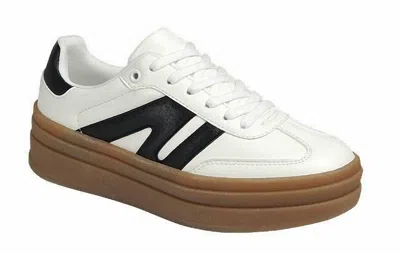 Forever Link Women's Topping Platform Sneaker In White Black