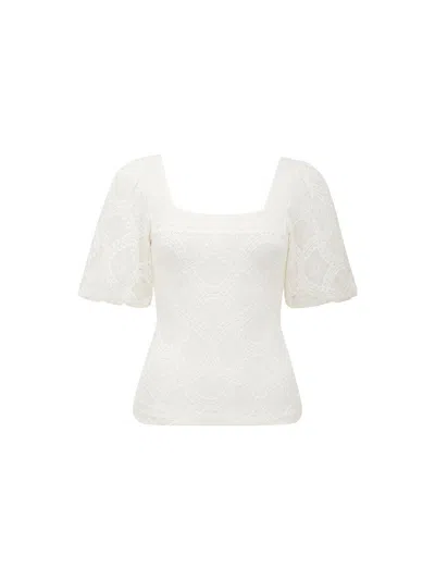 Forever New Women's Rosemary Lace Square Neck Top White