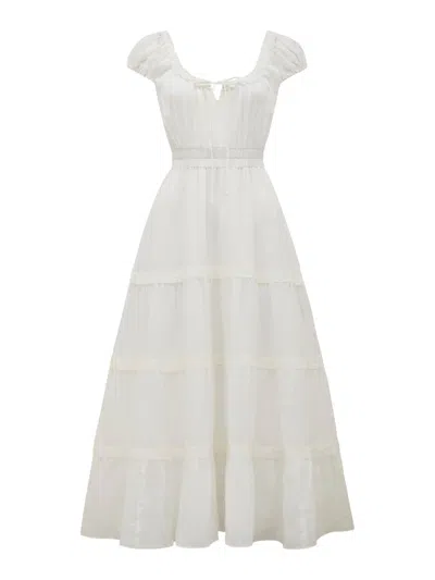 Forever New Women's Tuscany Trim Detail Midi Dress In White