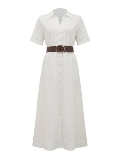Forever New Women's Tyler Embroidered Midi Dress In White