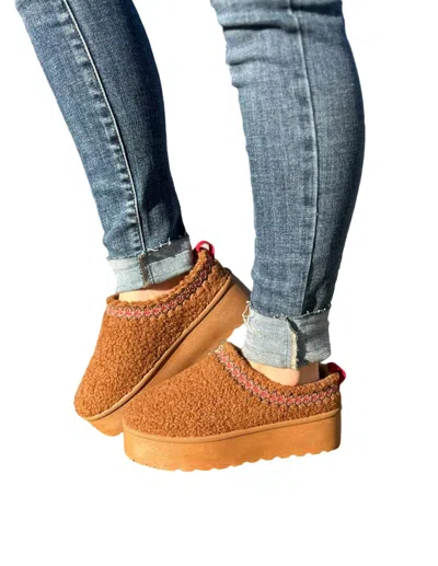 Forever Shoes In The Morning Sherpa Slippers In Brown