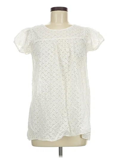 Pre-owned Forever Short Sleeve Blouse In White
