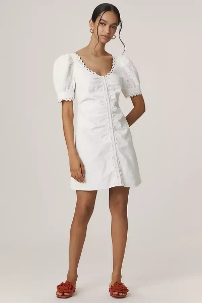 Forever That Girl Puff-sleeve Scoop-neck Mini Dress