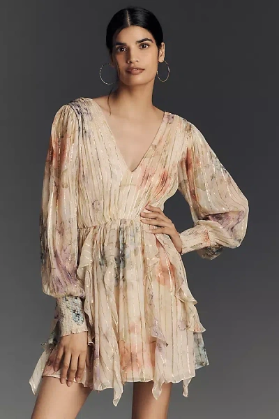 Forever That Girl V-neck Lurex Mini Dress In Multicolor
