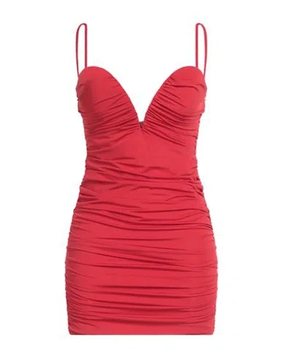 Forever Unique Woman Mini Dress Red Size M Polyester, Elastane