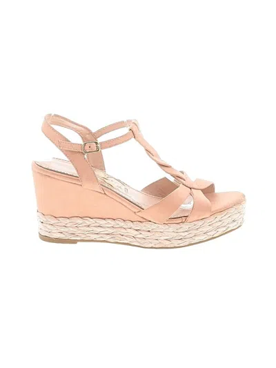 Pre-owned Forever Wedges In Tan