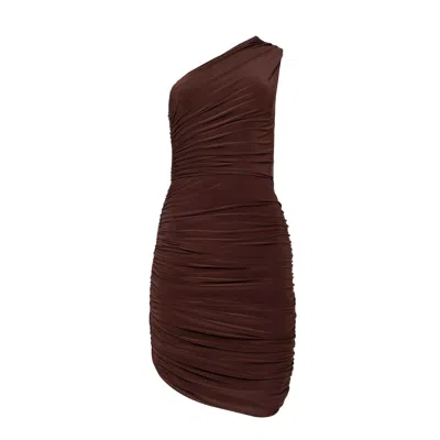 Forever Young The Label Women's Adriana One Shoulder Jersey Dress Brown